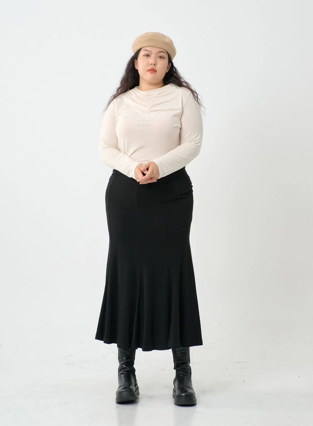 Plus Mermaid Line Long Bending Skirt IO06 - Image 4