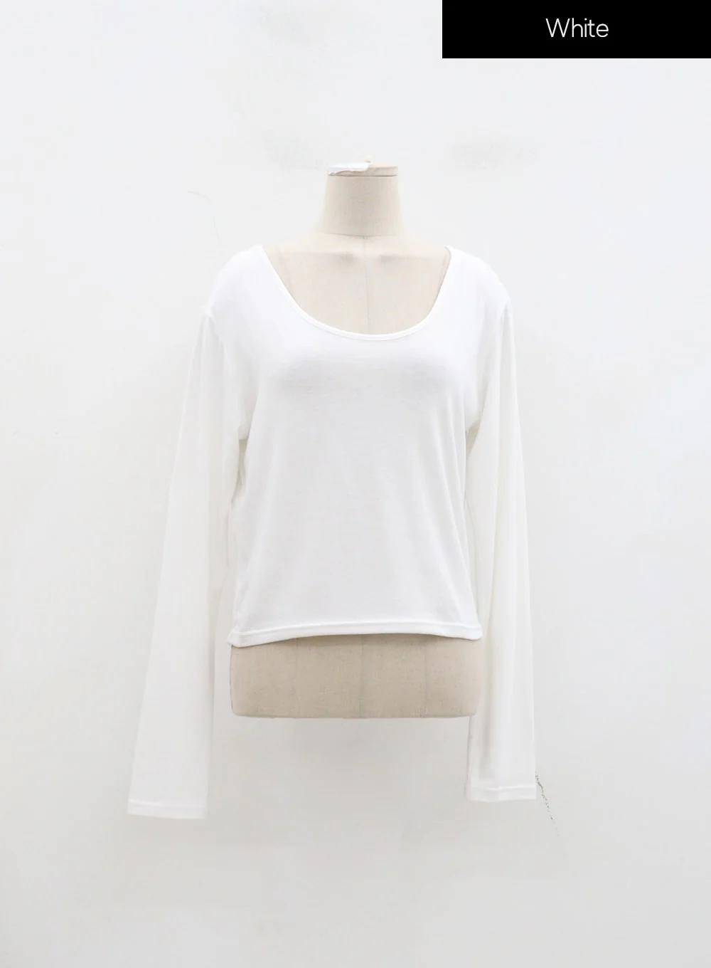 Plus U-Neck Long Sleeve Cropped Top ID27 - Image 22