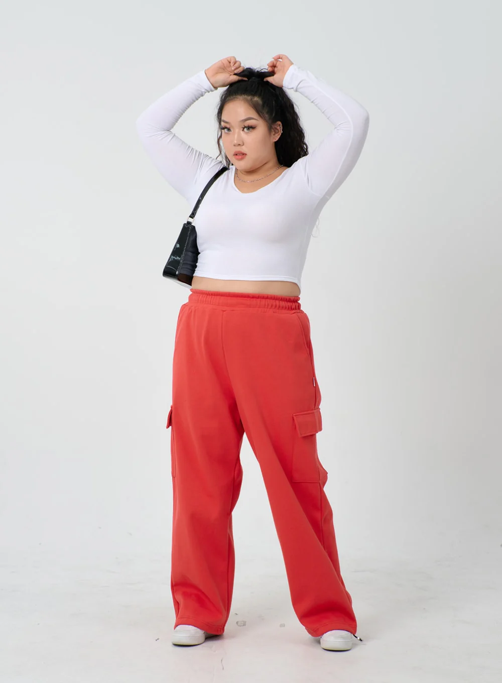 Plus U-Neck Long Sleeve Cropped Top ID27 - Image 7