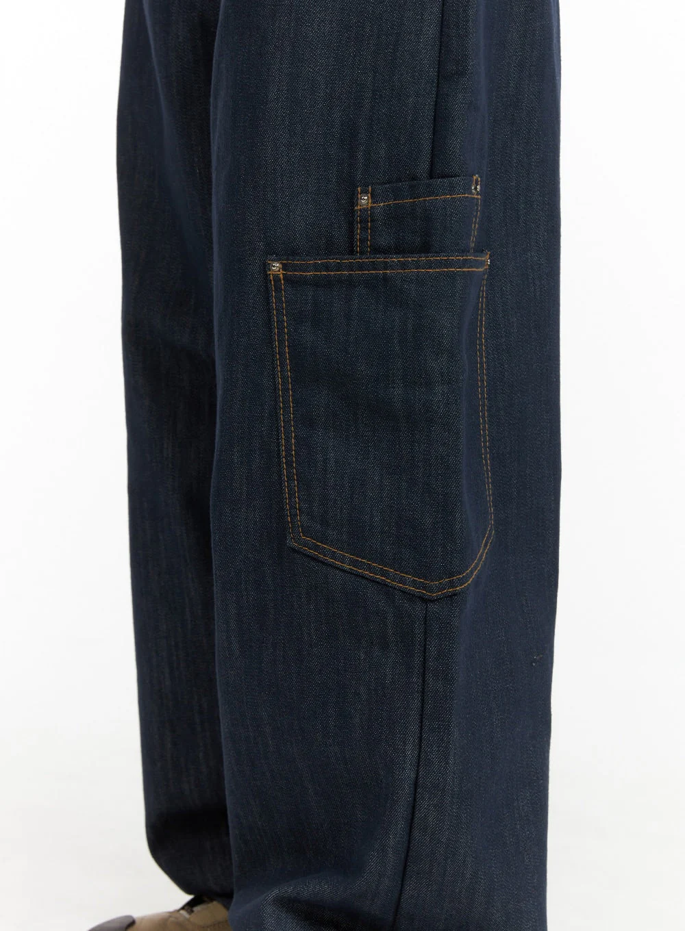 Pocketed Denim Wide Leg Jeans CF423 - Image 3