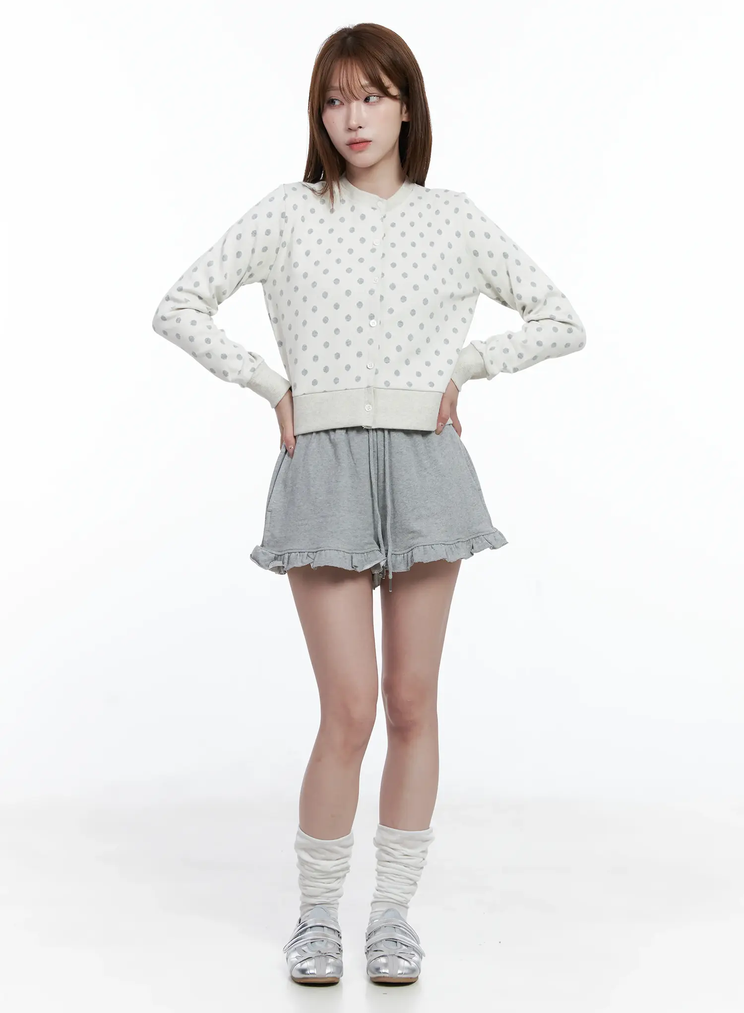 Polka-Dot Button-Up Cardigan CS501 - Image 4