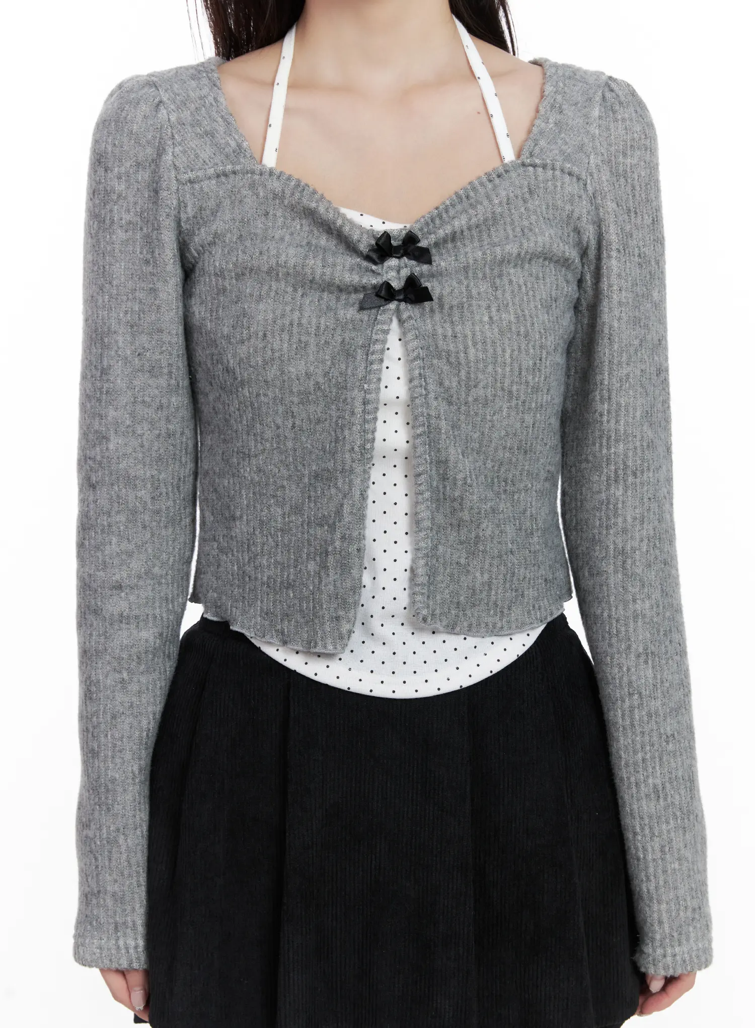 Polka Dot Cami and Ribbon Cardigan Set CN527 - Image 8