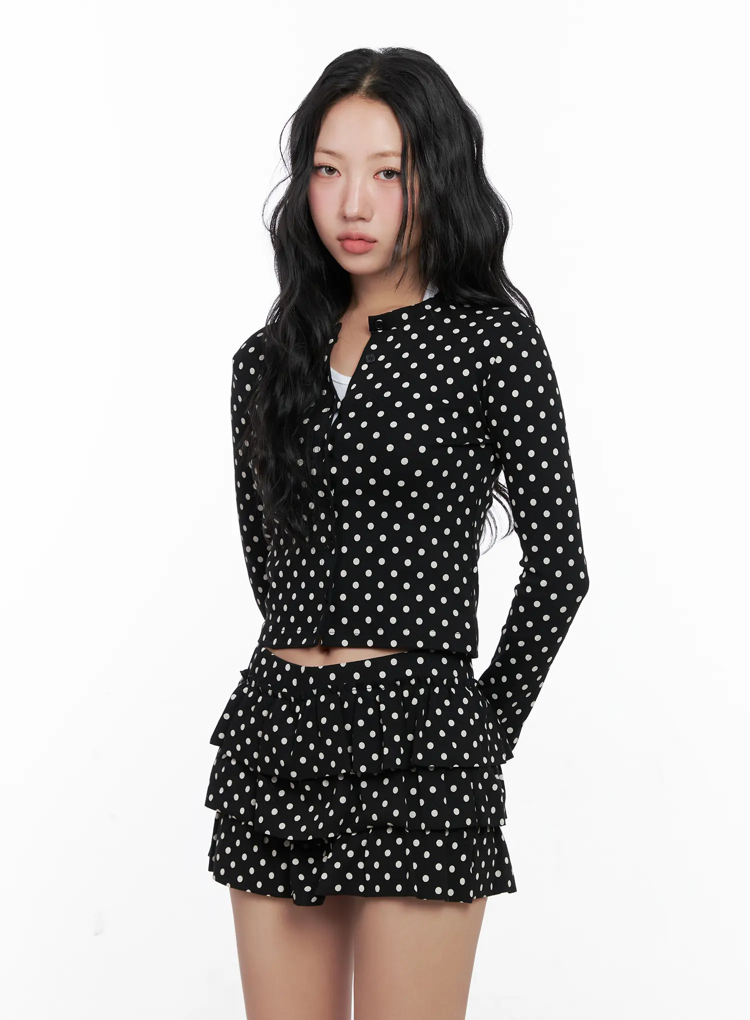 Polka Dot Crop Cardigan CN514 - Image 4