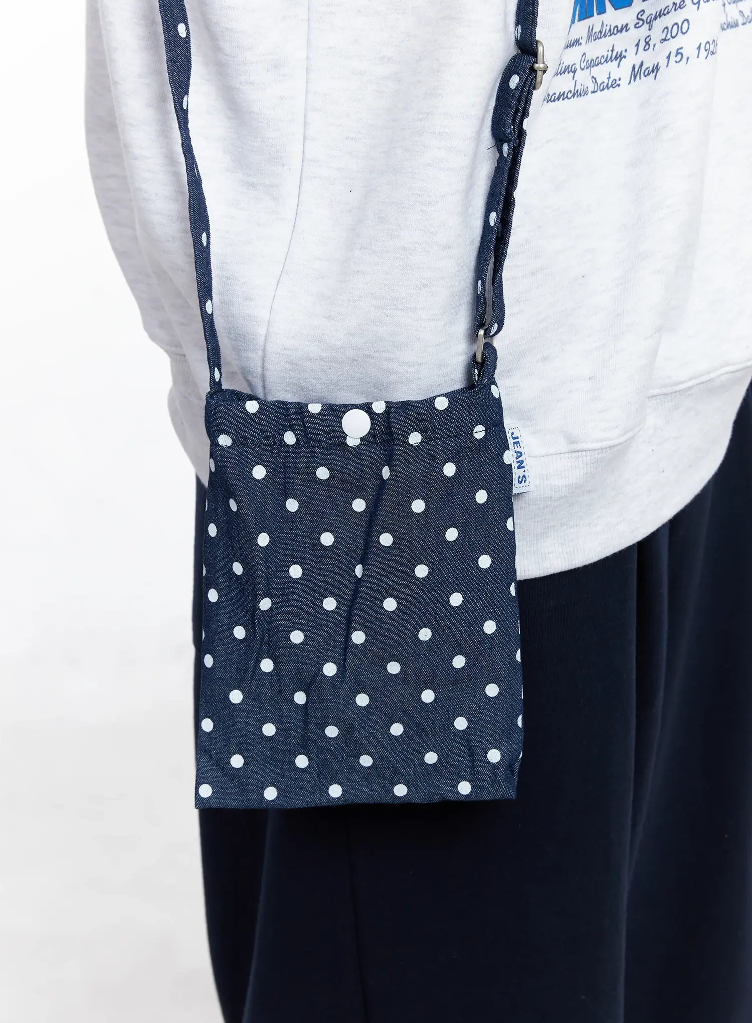 Polka Dot Denim Crossbody Bag IO502