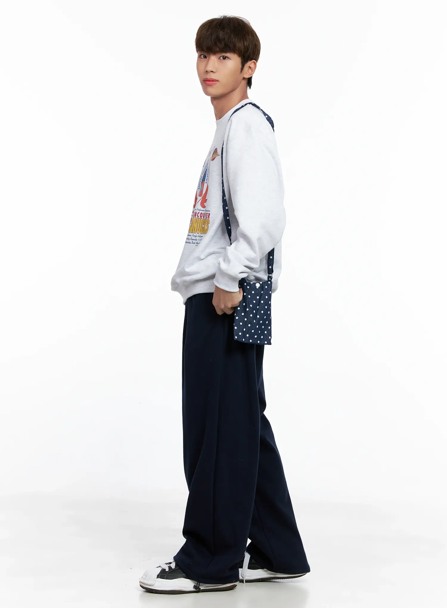 Polka Dot Denim Crossbody Bag IO502 - Image 2