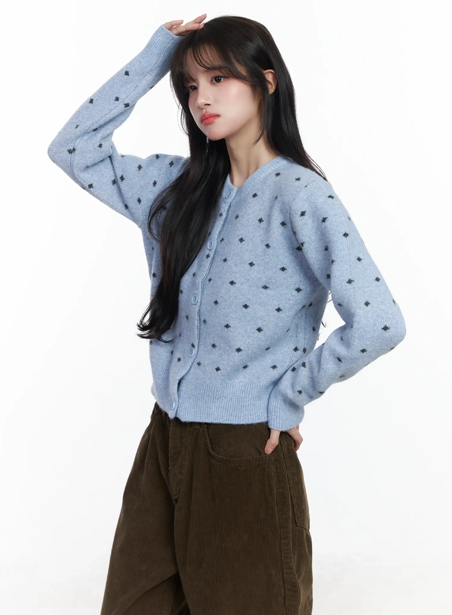 Polka Dot Knit Cardigan IJ529 - Image 3