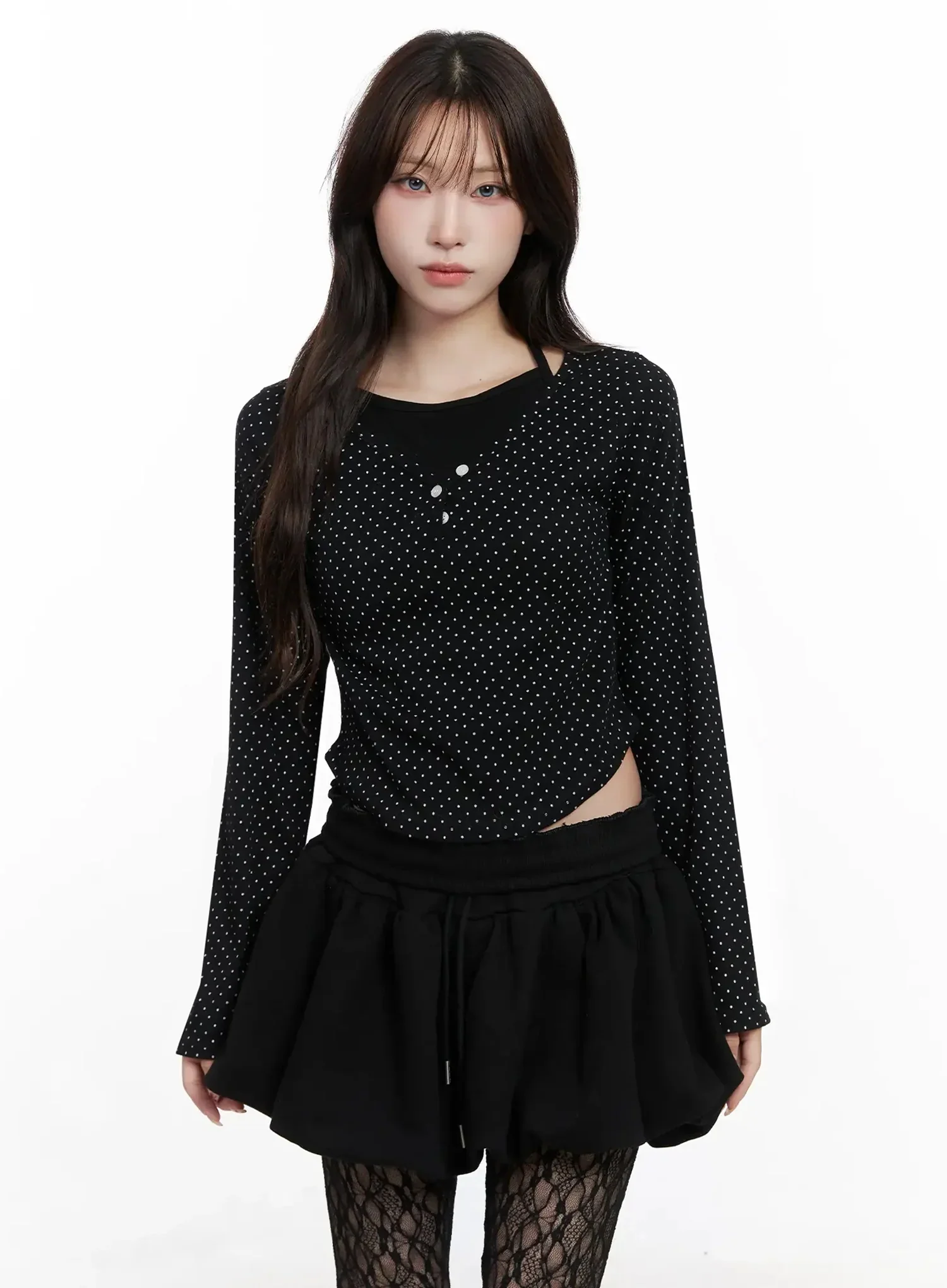 Polka Dot Layered Halter Top IN525 - Image 4