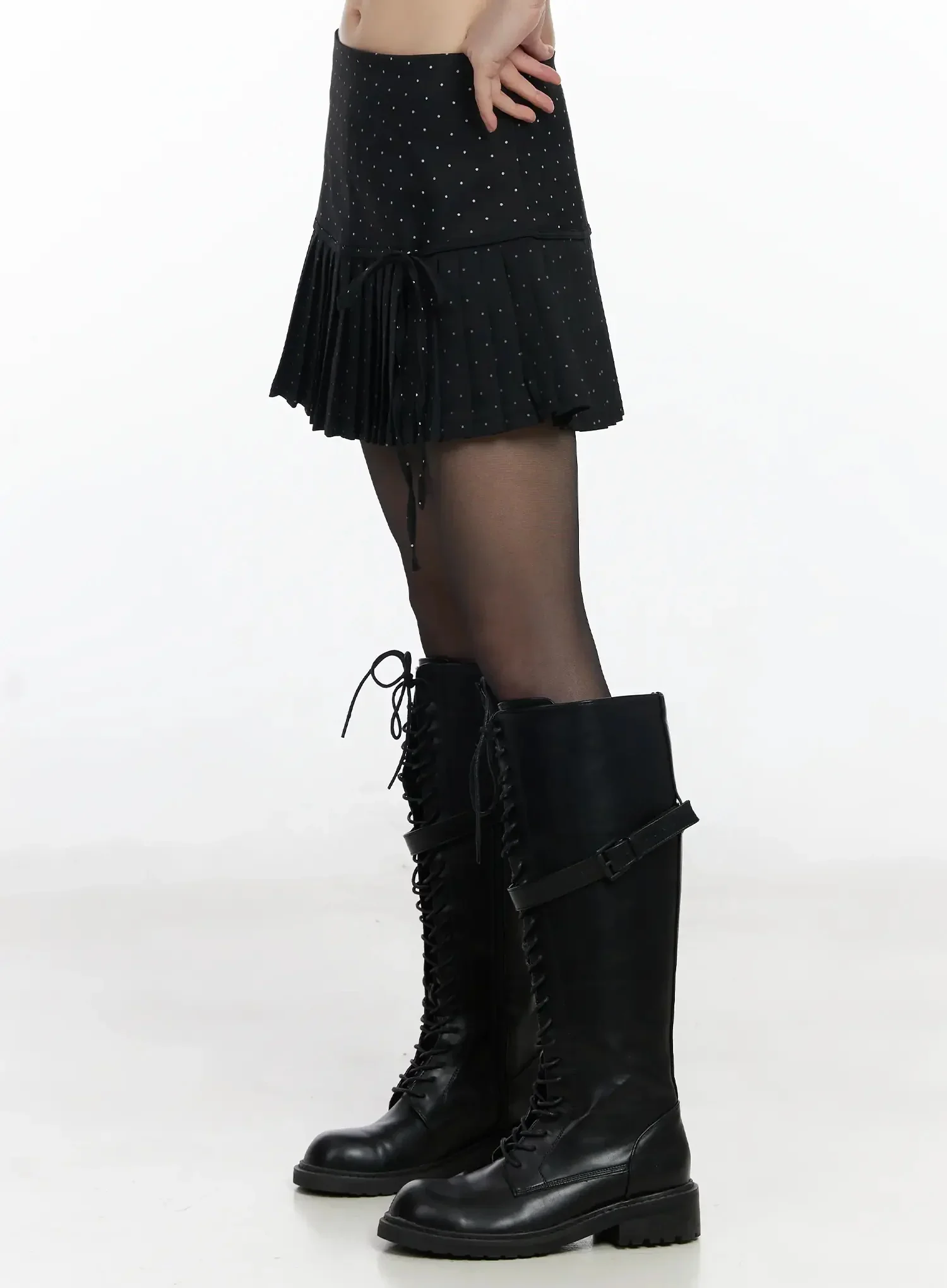Polka Dot Pleated Mini Skirt IF505 - Image 11