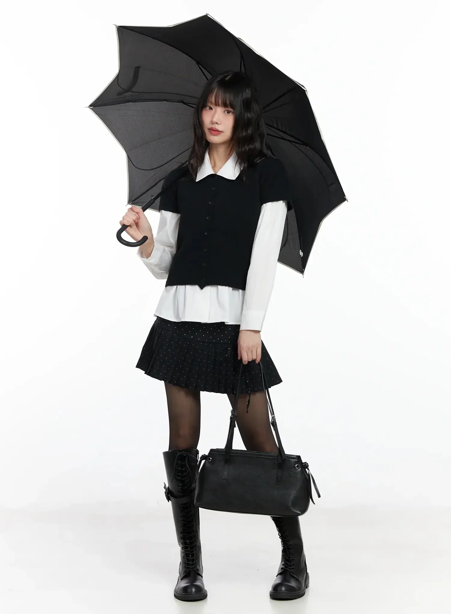 Polka Dot Pleated Mini Skirt IF505 - Image 2