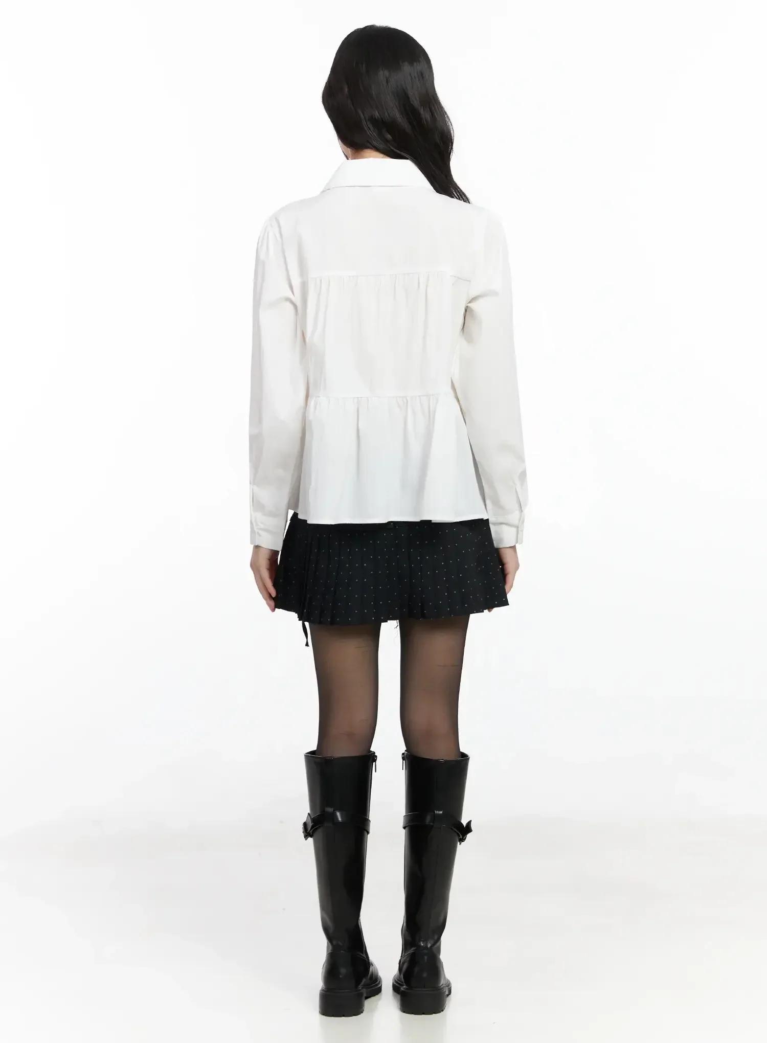 Polka Dot Pleated Mini Skirt IF505 - Image 9