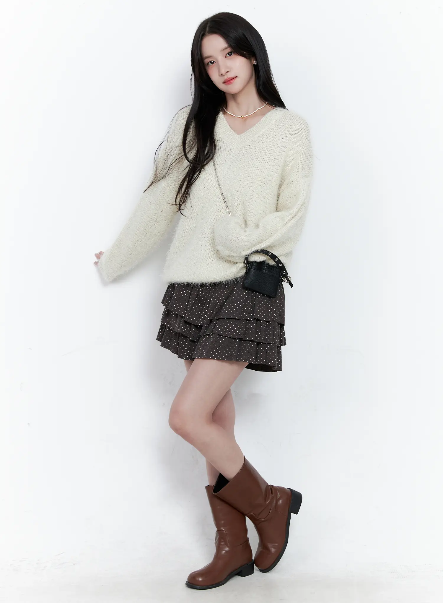 Polka Dot Ruffle Mini Skirt CS519