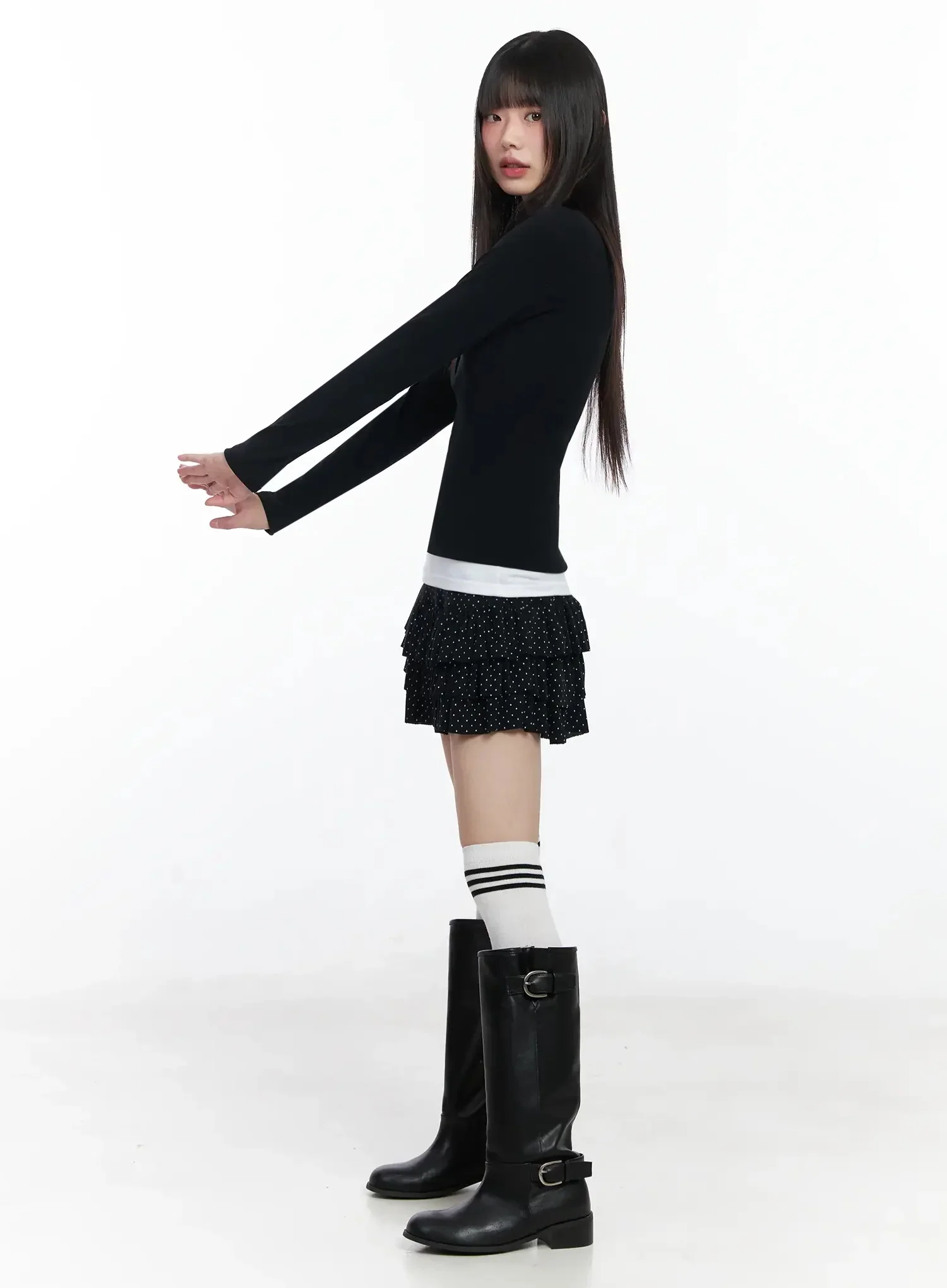 Polka Dot Ruffle Mini Skirt IF505 - Image 12