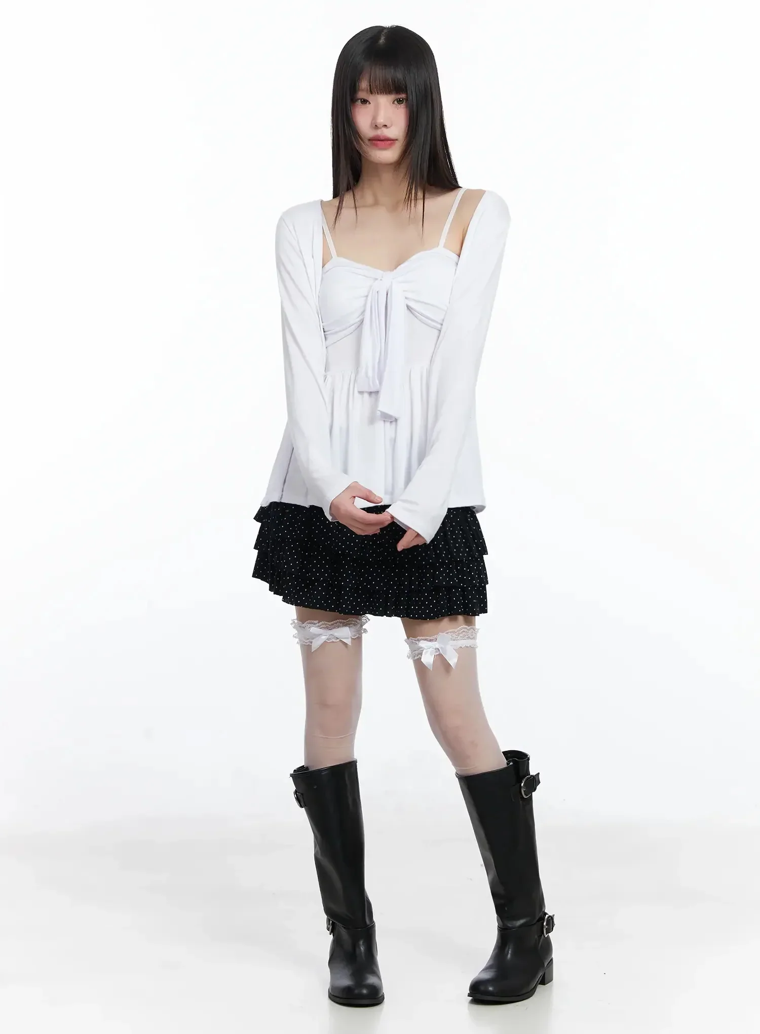 Polka Dot Ruffle Mini Skirt IF505 - Image 3