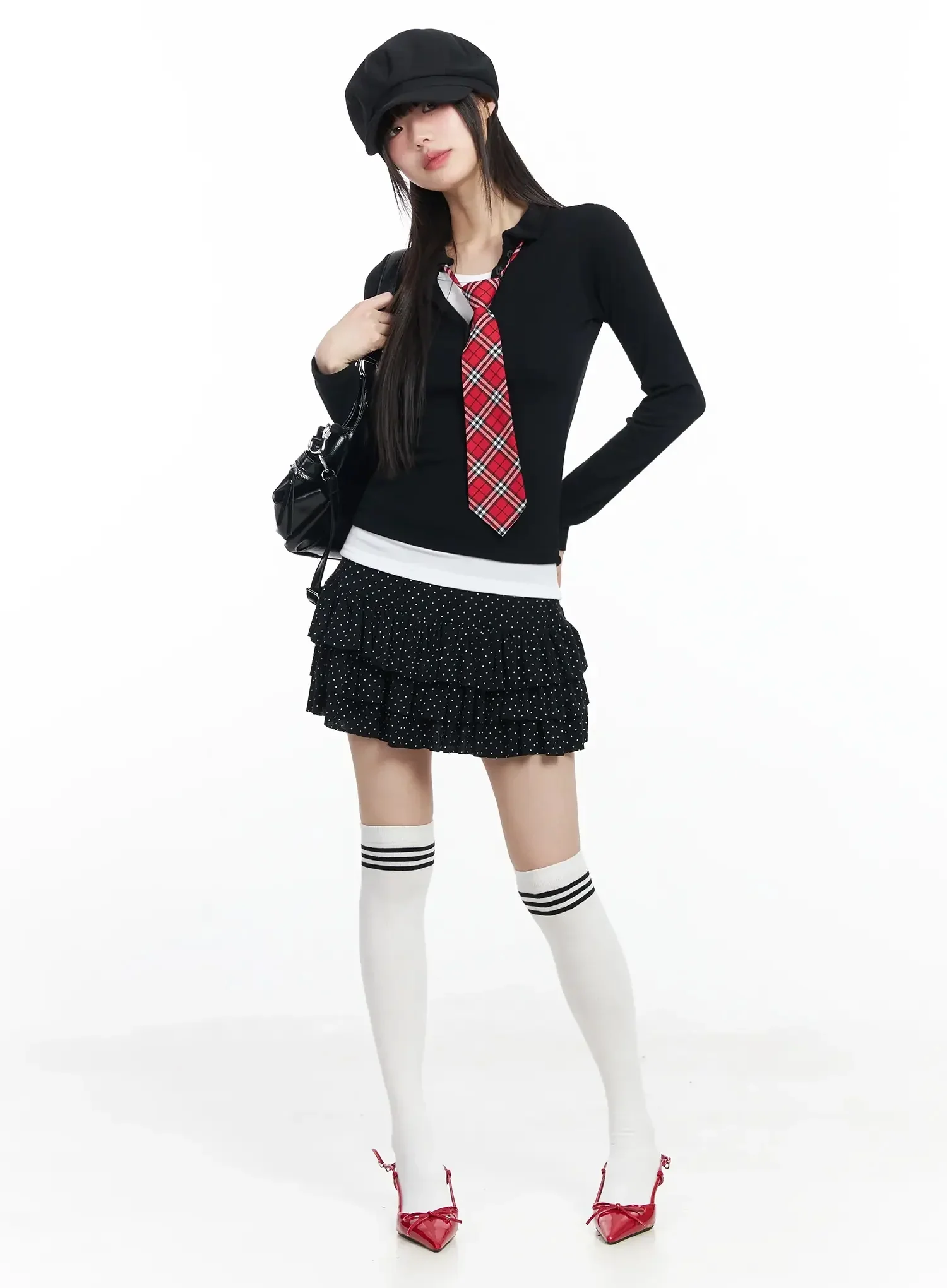 Polka Dot Ruffle Mini Skirt IF505 - Image 7