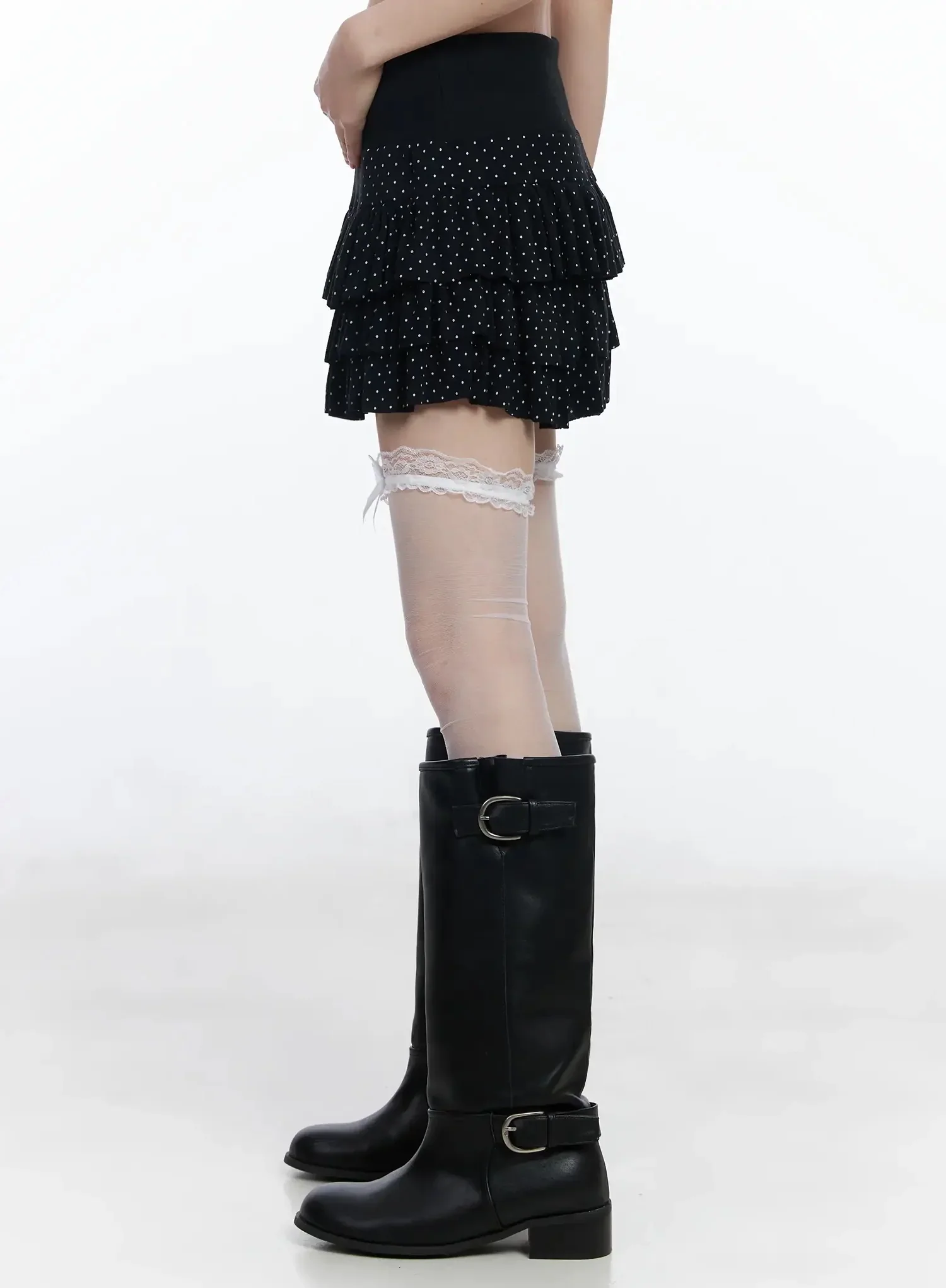 Polka Dot Ruffle Mini Skirt IF505 - Image 9