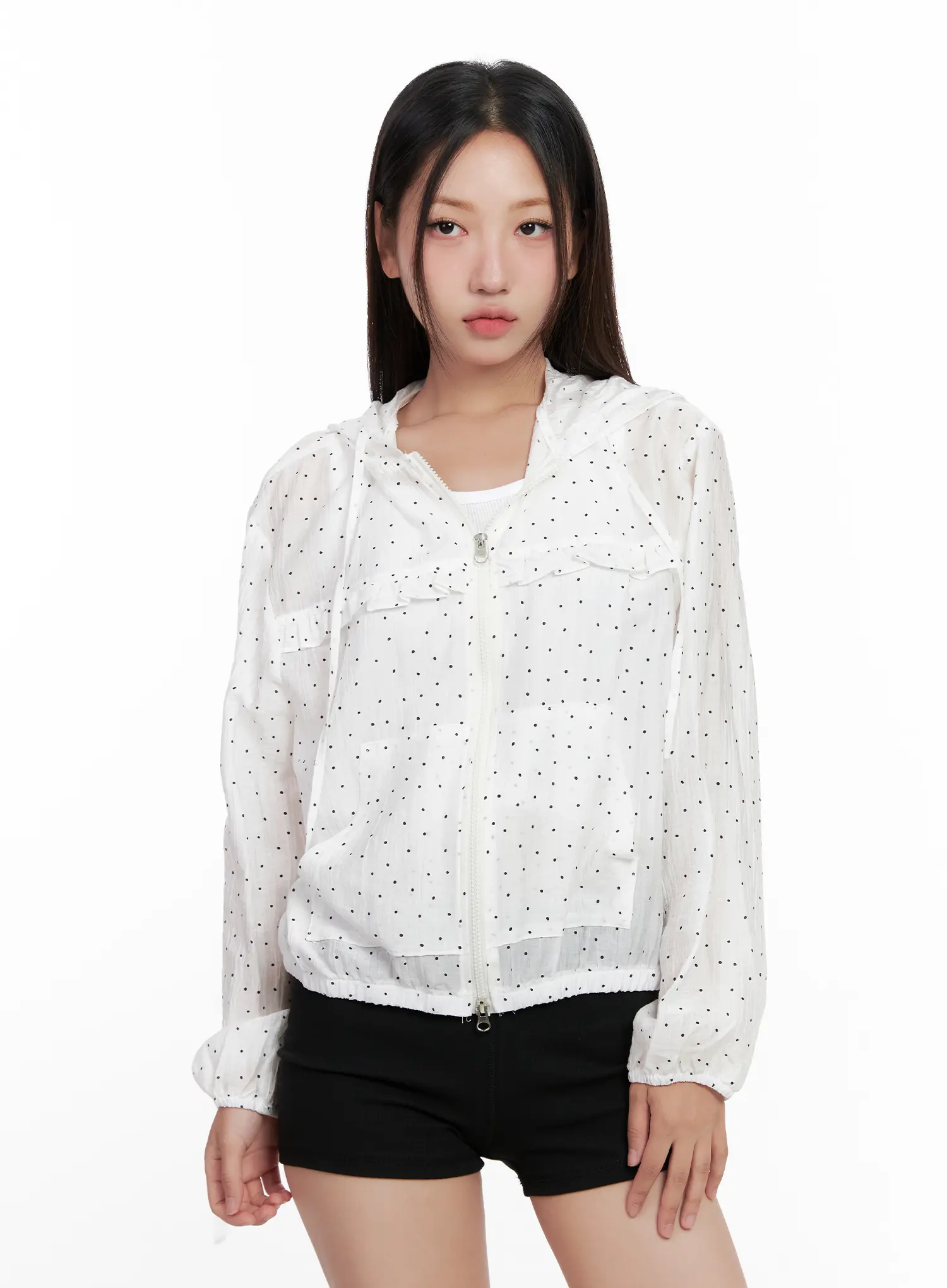 Polka-Dot Ruffle Windbreaker CL521 - Image 6