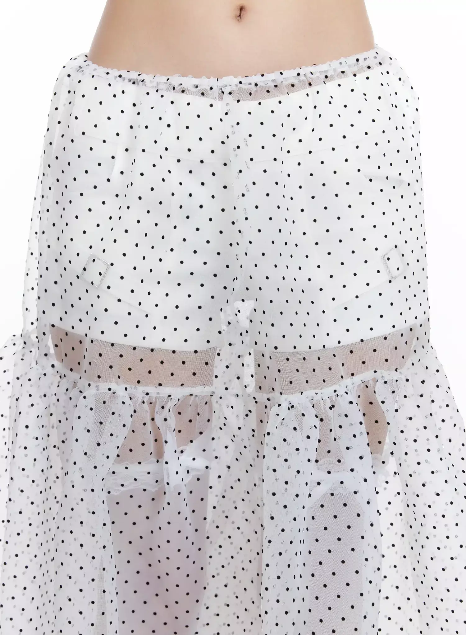 Polka Dot Sheer Midi Skirt IM504 - Image 4