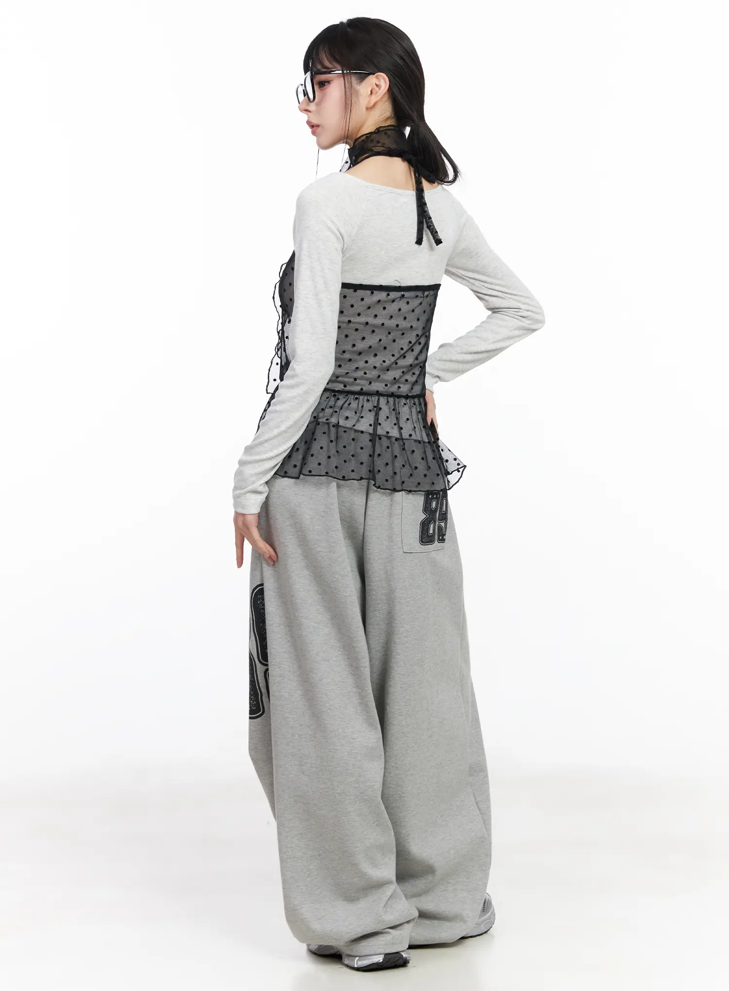 Polka Dot Sheer Tank Top and Scarf CF518 - Image 4