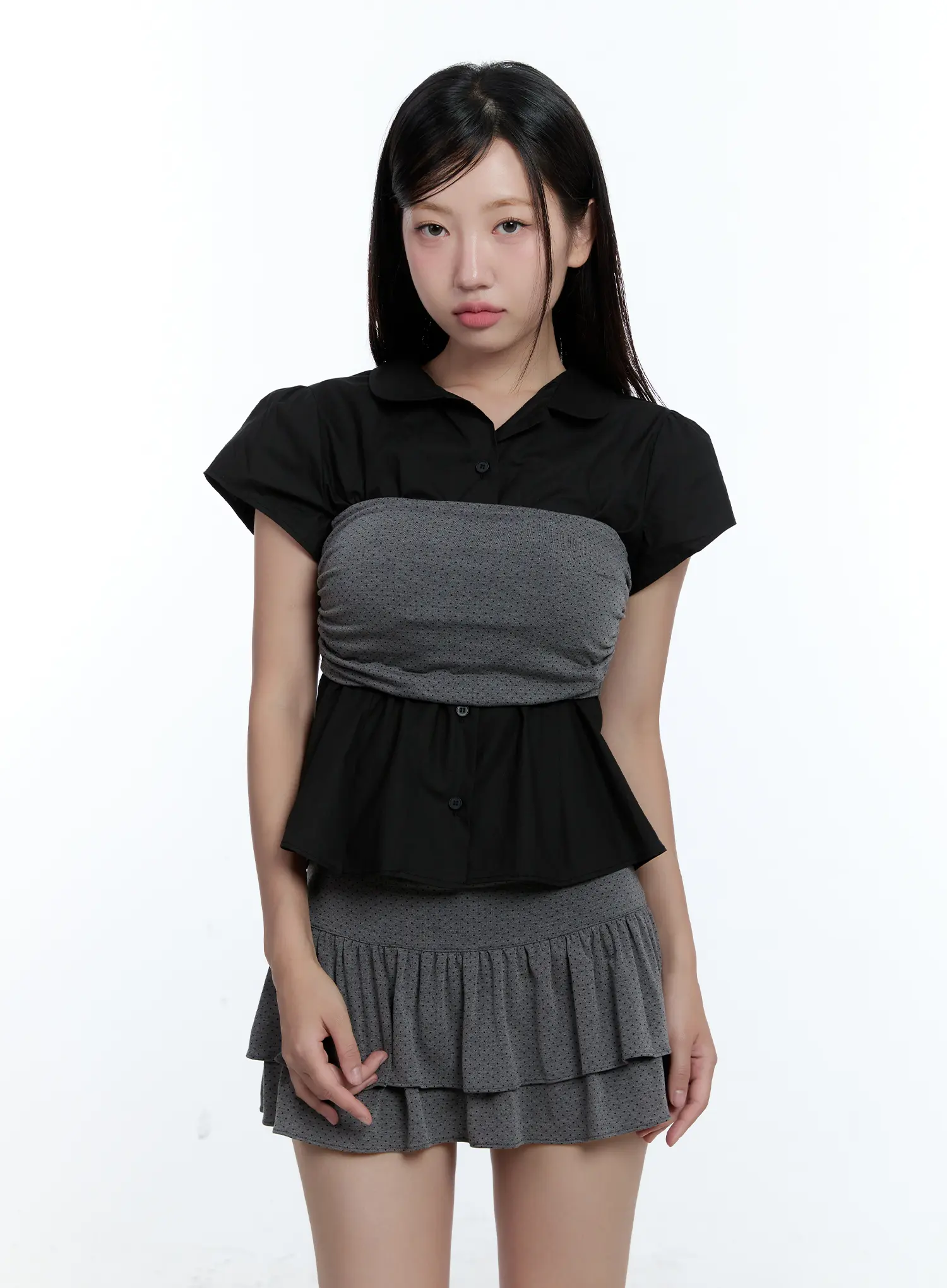Polka Dot Shirred Tube Top CU527 - Image 8
