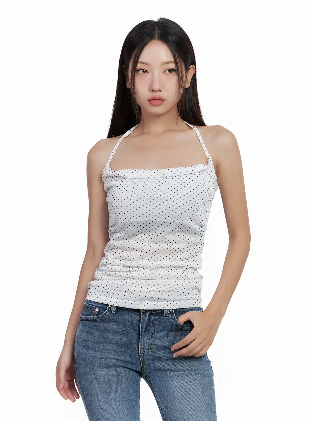 Polka Dot Square-Neck Halter Top CL508 - Image 10