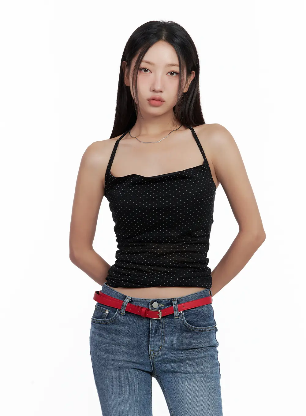 Polka Dot Square-Neck Halter Top CL508 - Image 11