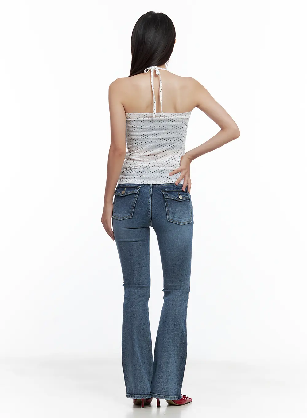 Polka Dot Square-Neck Halter Top CL508 - Image 5