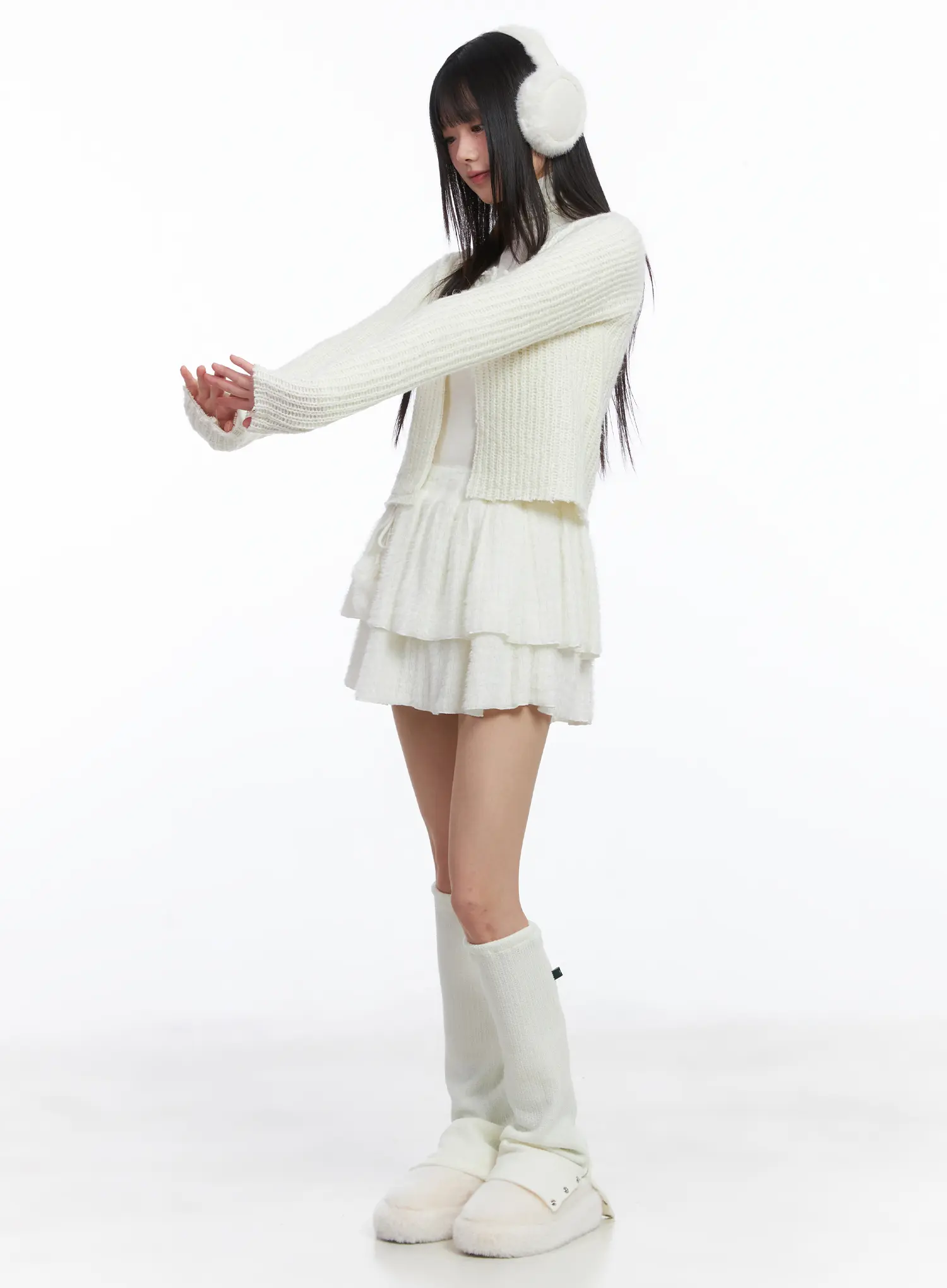 Pom-Pom Ribbon Tiered Mini Skirt CD526 - Image 5