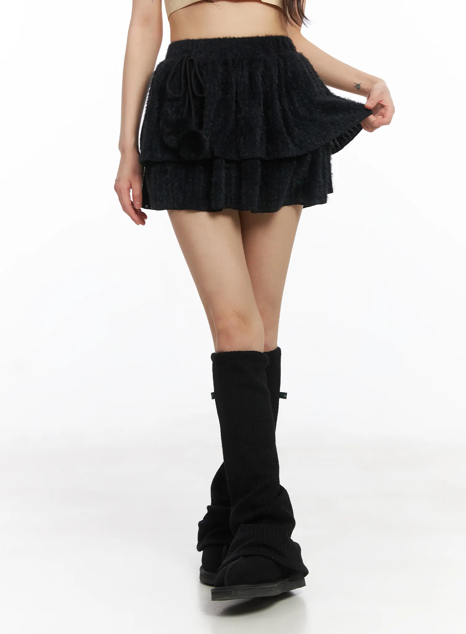 Pom-Pom Tiered Mini Skirt CD526 - Image 9