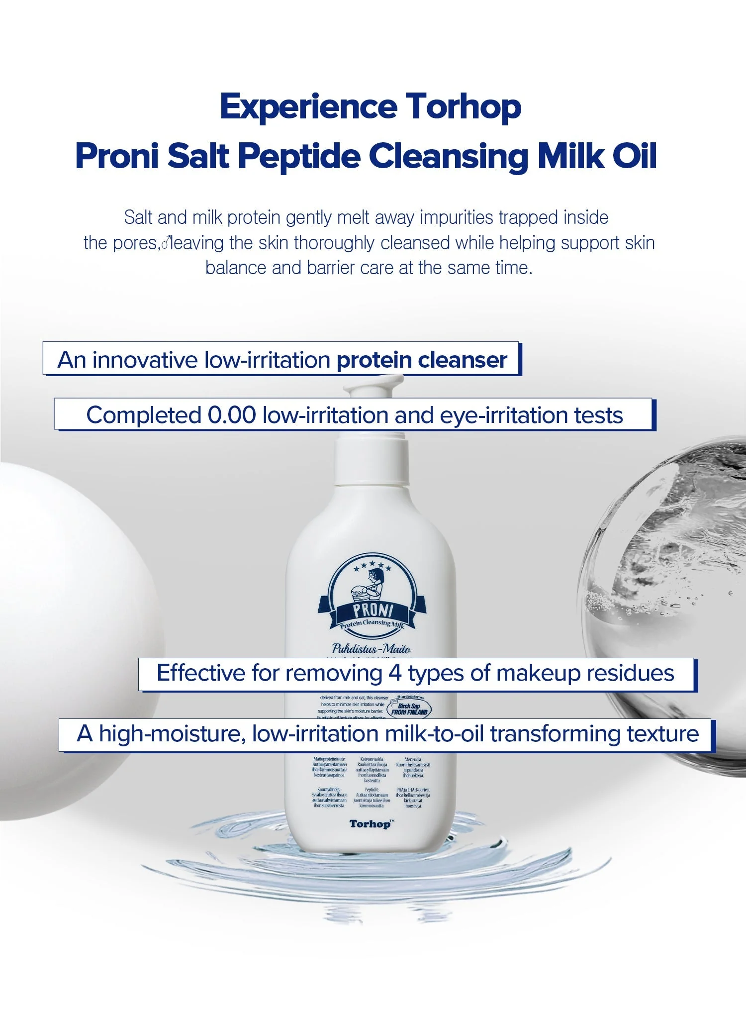 Proni Salt Peptide Cleansing Milk Oil (200ml) - Image 3