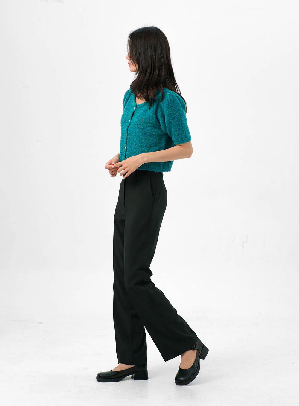Puff Short-Sleeve Cardigan OG323 - Image 3