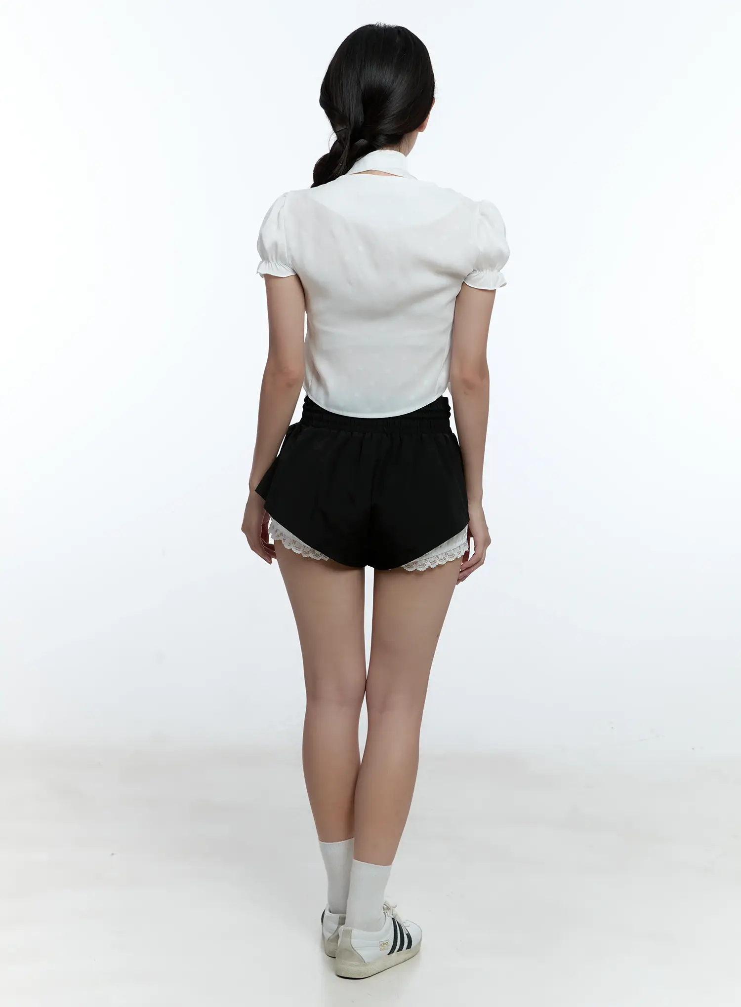 Puff Sleeve Crop Top & Scarf CU527 - Image 5