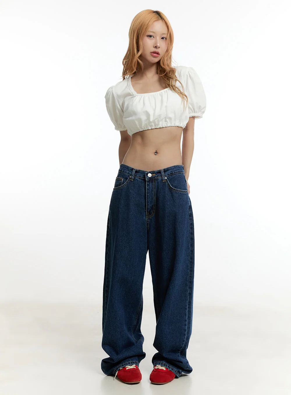 Puff Square Ruffle Crop Top CY501 - Image 3