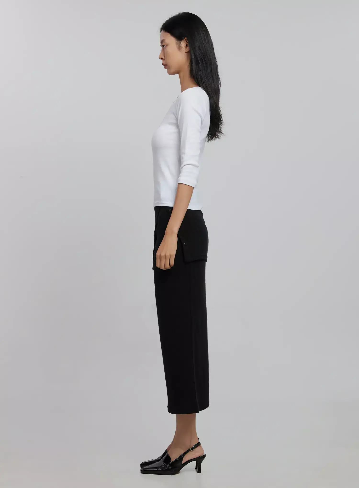 Quarter Sleeve Round Neck Top ID516 - Image 6