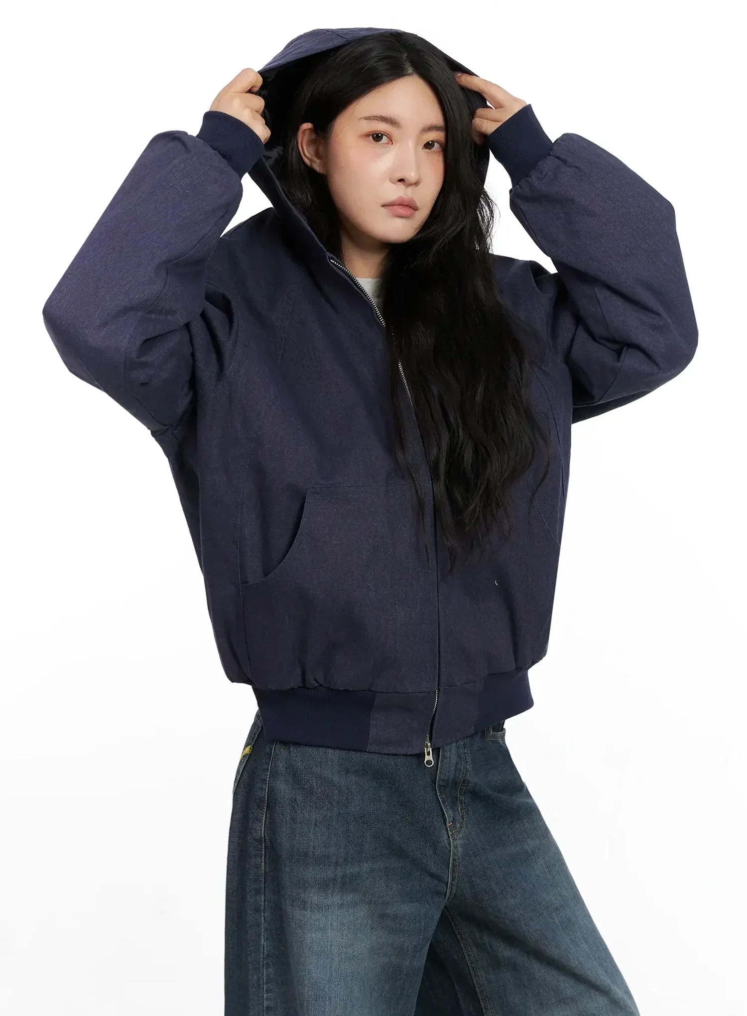 Quilted Lined Hooded Zip-Up Jacket IN528 - Image 12