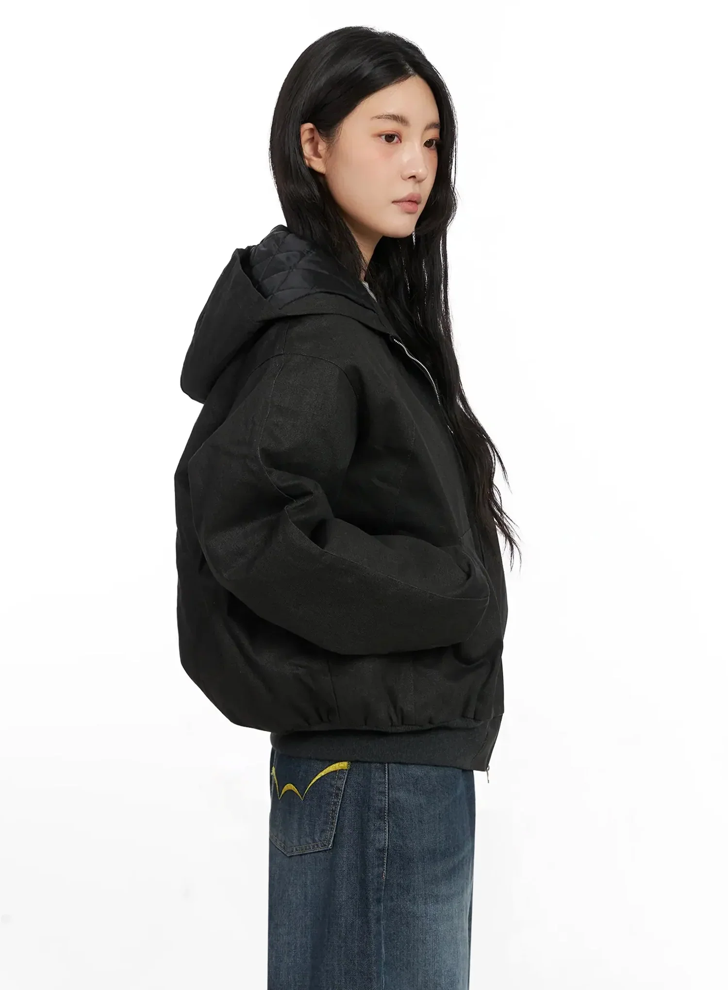 Quilted Lined Hooded Zip-Up Jacket IN528 - Image 13