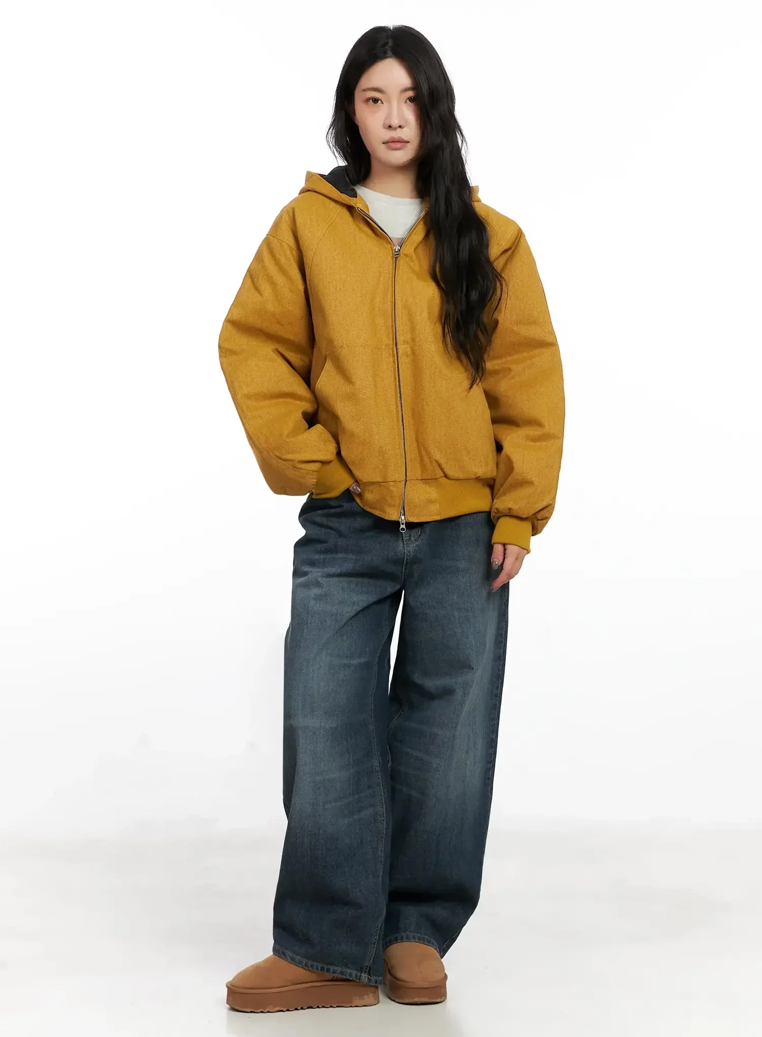 Quilted Lined Hooded Zip-Up Jacket IN528 - Image 5