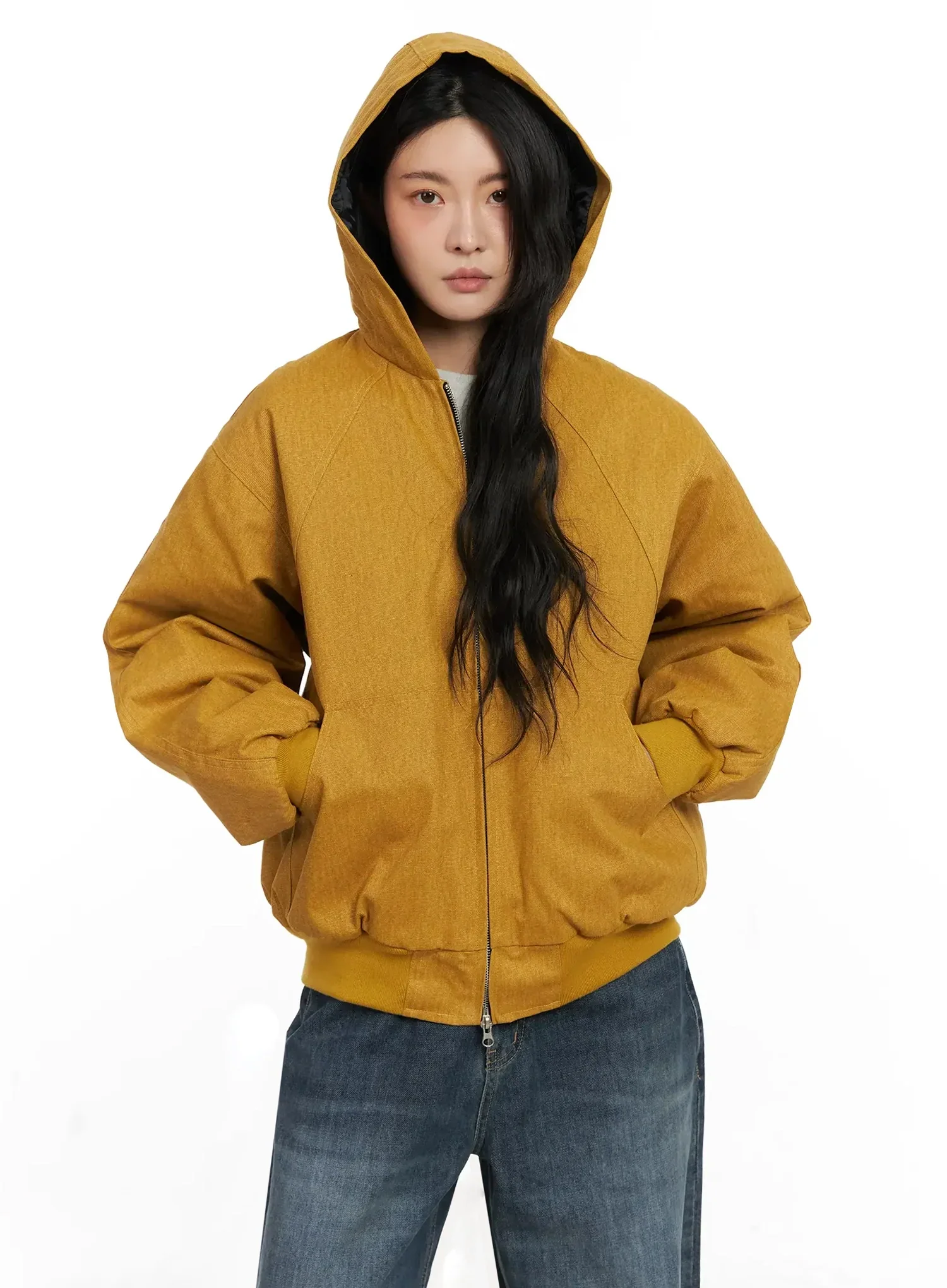Quilted Lined Hooded Zip-Up Jacket IN528 - Image 6