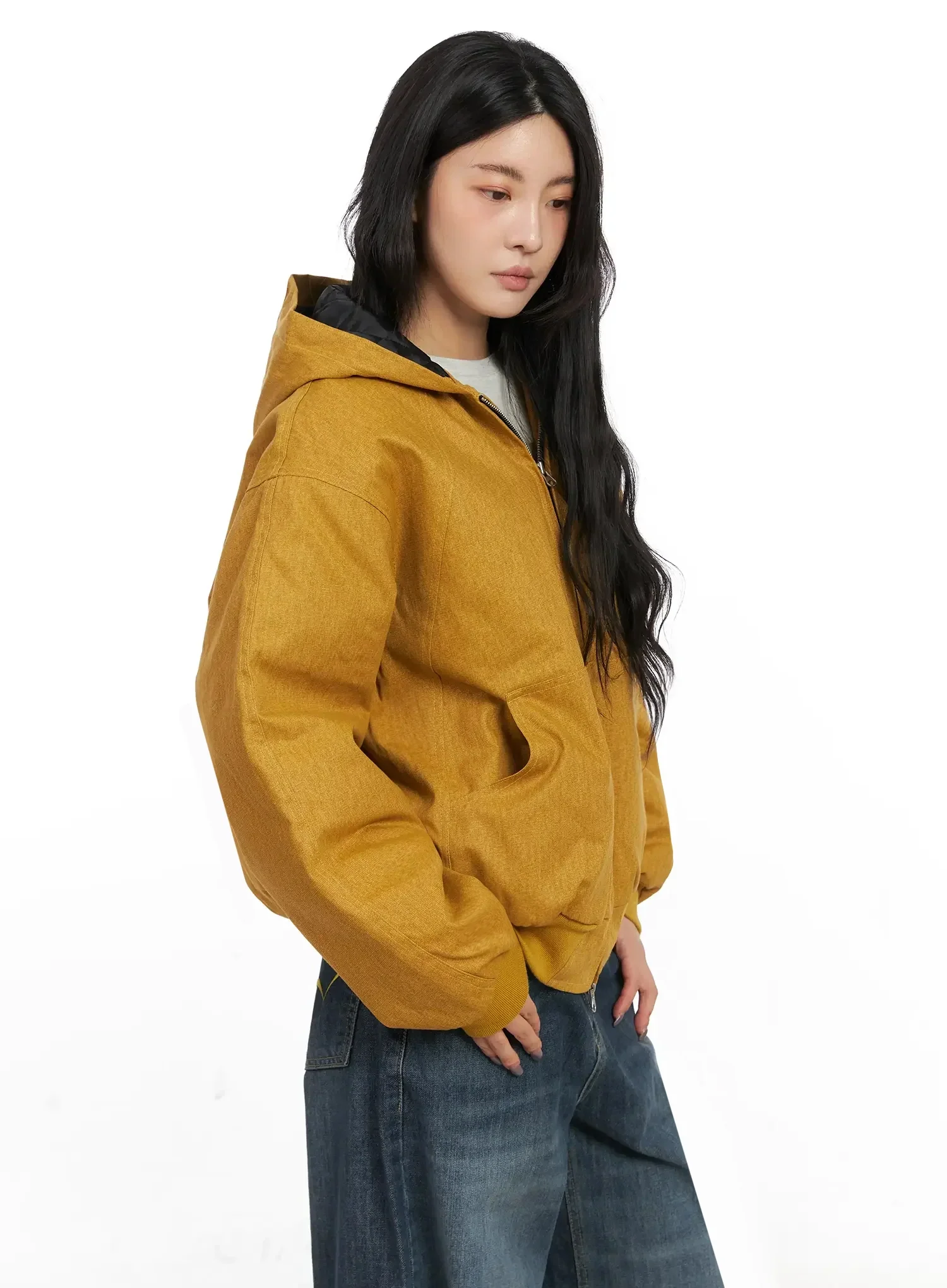 Quilted Lined Hooded Zip-Up Jacket IN528 - Image 7