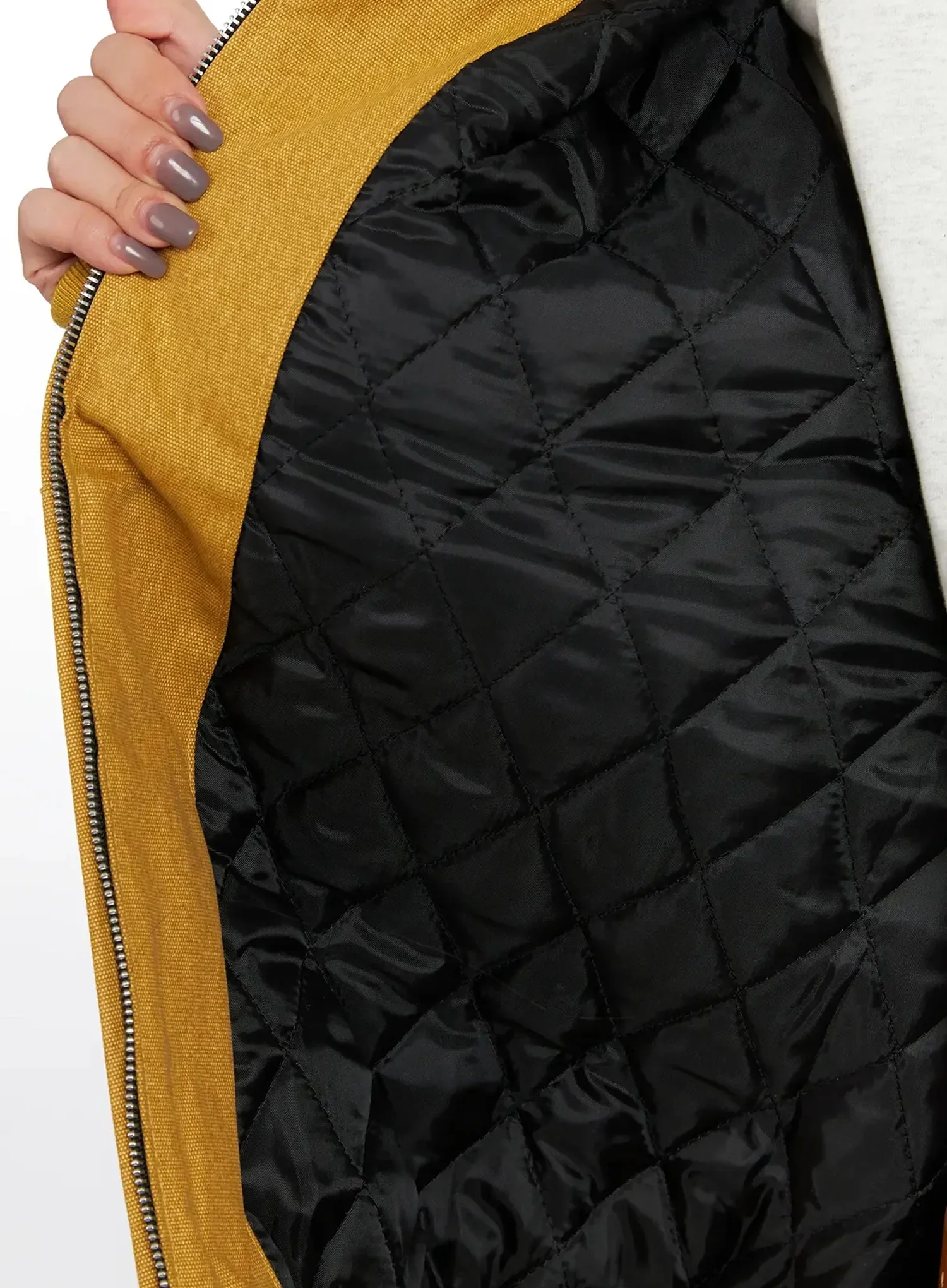 Quilted Lined Hooded Zip-Up Jacket IN528 - Image 8