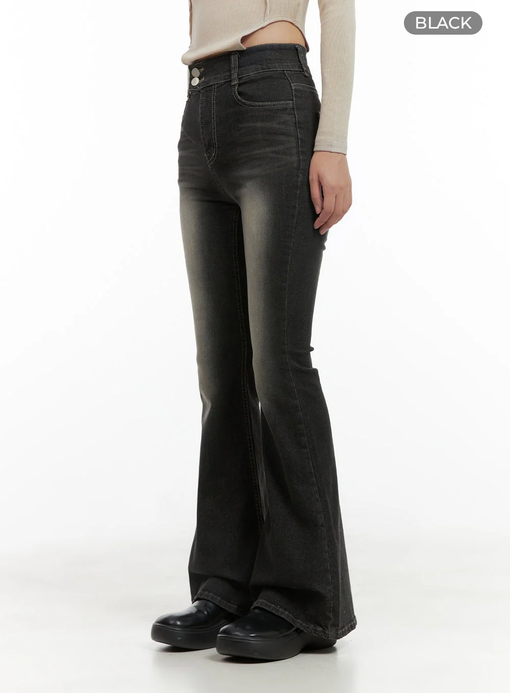Quinn Double-Button Slim Bootcut Jeans CG422 - Image 7