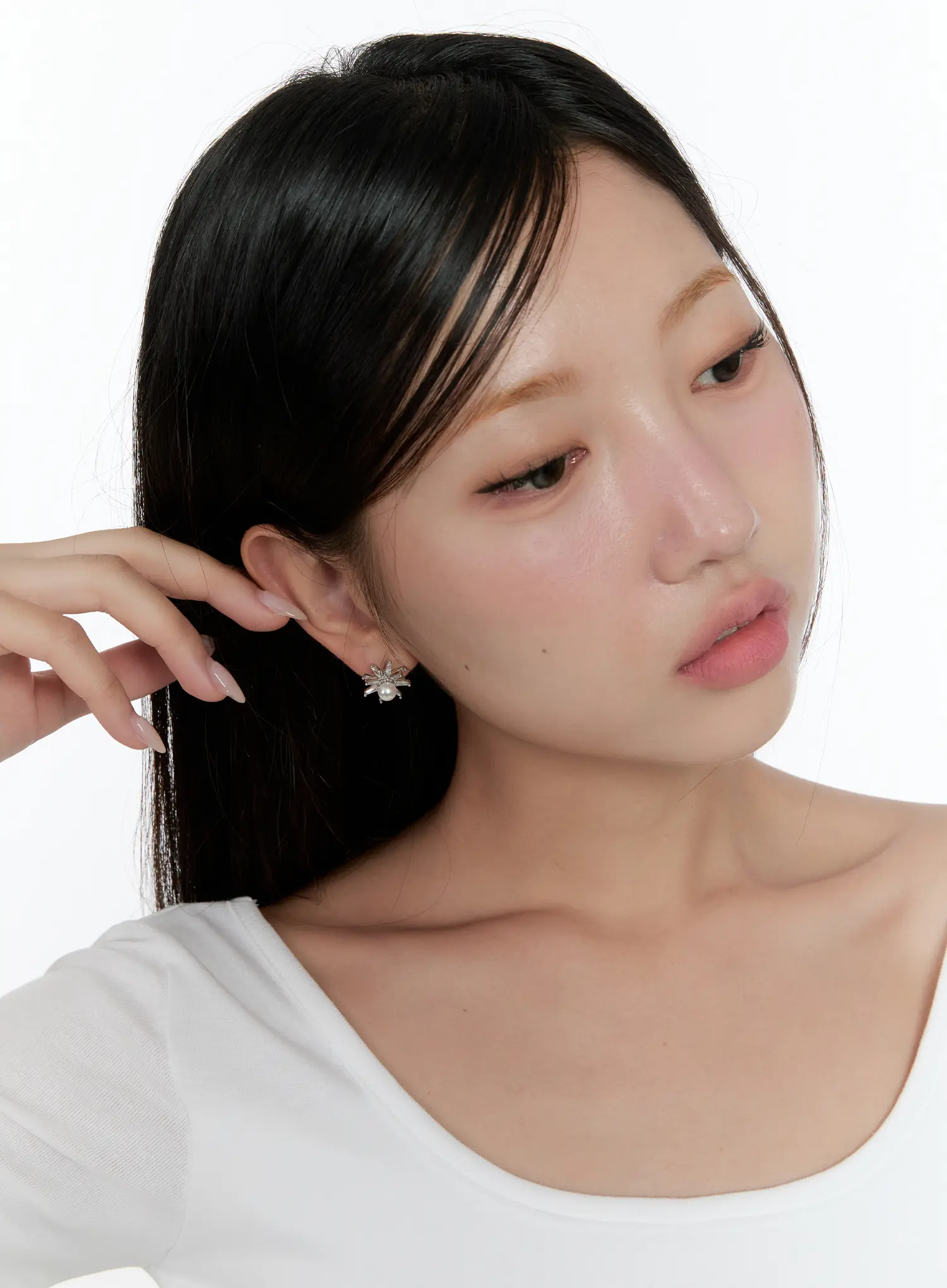 Radiant Sun Faux Pearl Stud Earrings CS518 - Image 3