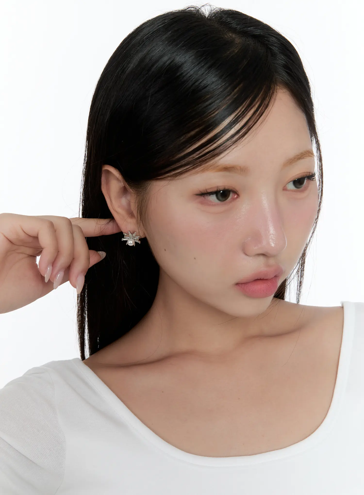 Radiant Sun Faux Pearl Stud Earrings CS518 - Image 4