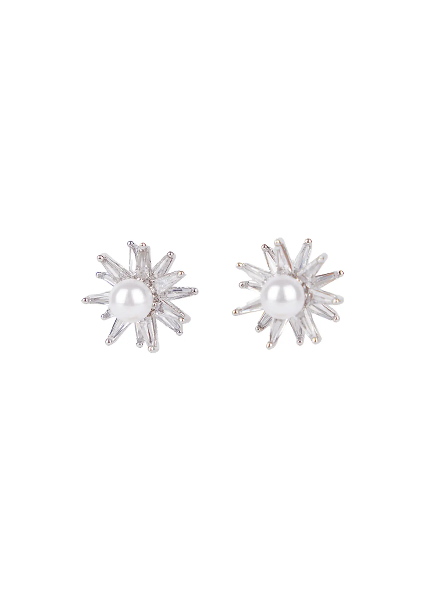 Radiant Sun Faux Pearl Stud Earrings CS518 - Image 5