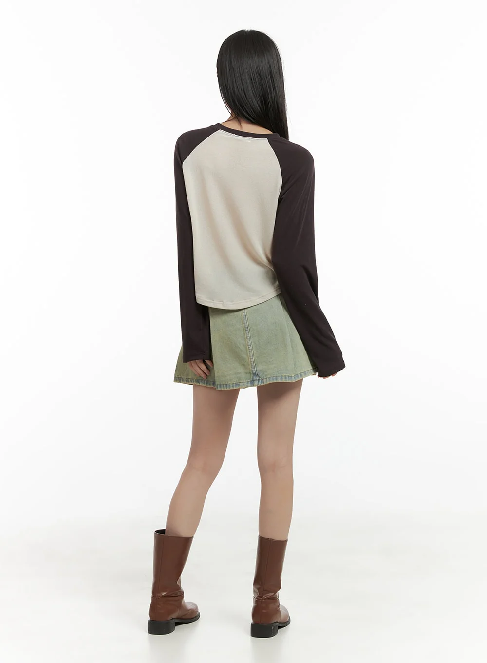 Raglan Crop Long Sleeve Top CG426 - Image 4