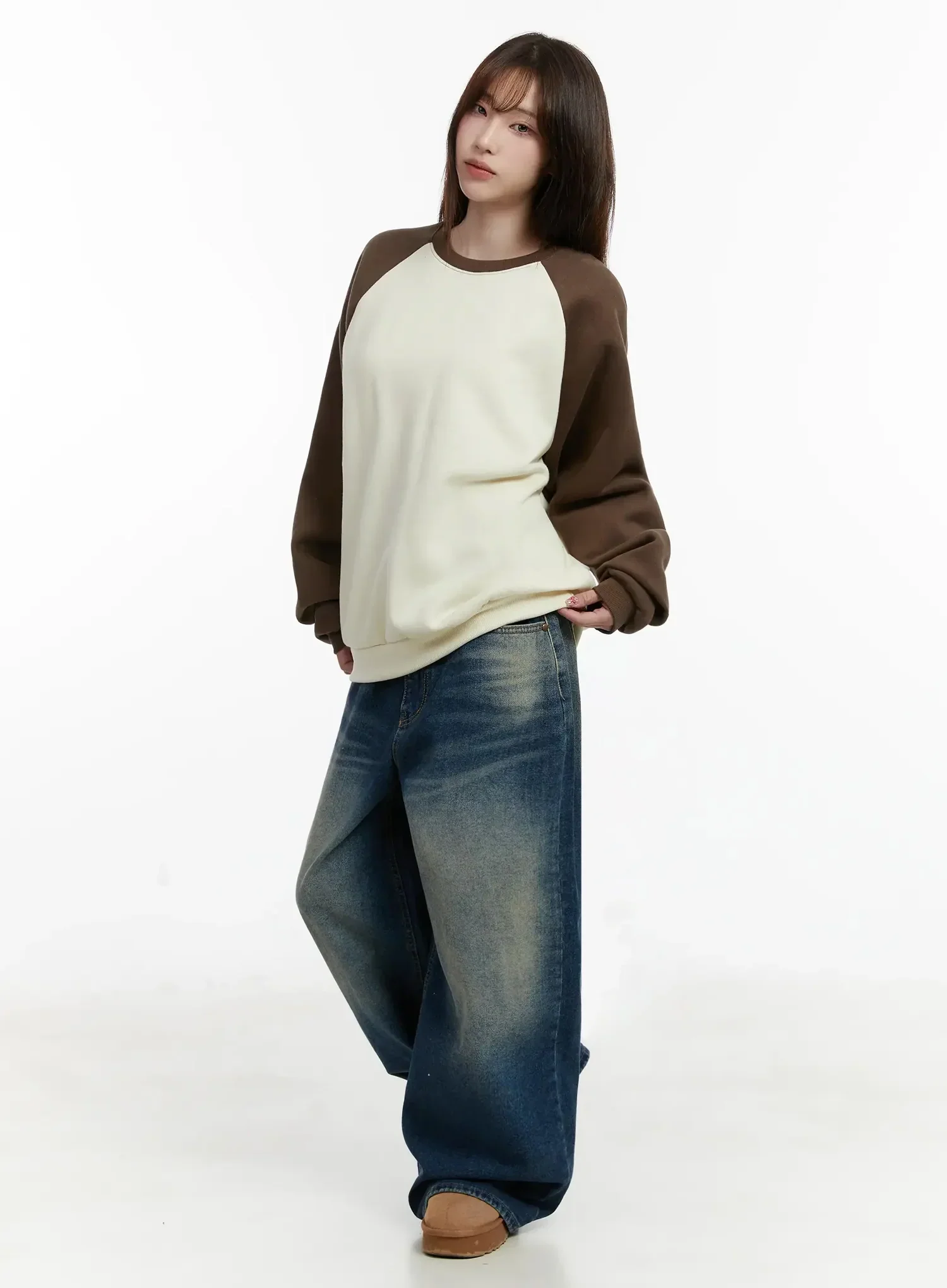 Raglan Sleeve Fleece Sweatshirt IJ516 - Image 8