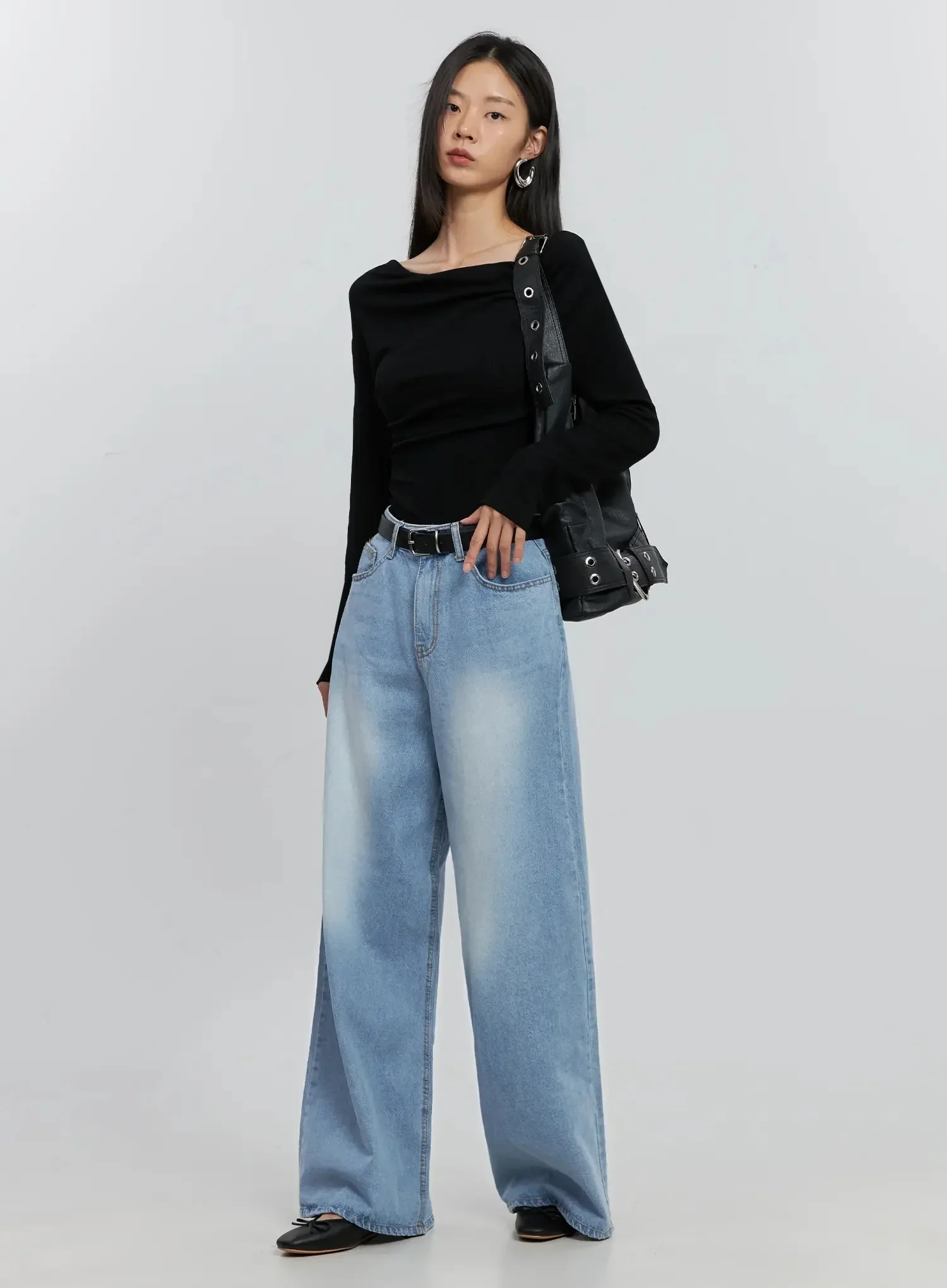 Ramos Washed Wide-Leg Jeans IS516 - Image 14