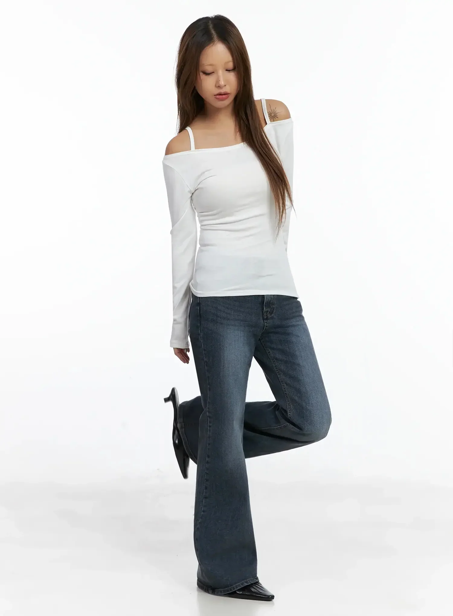Rara Fleece Flared Jeans ID503 - Image 7