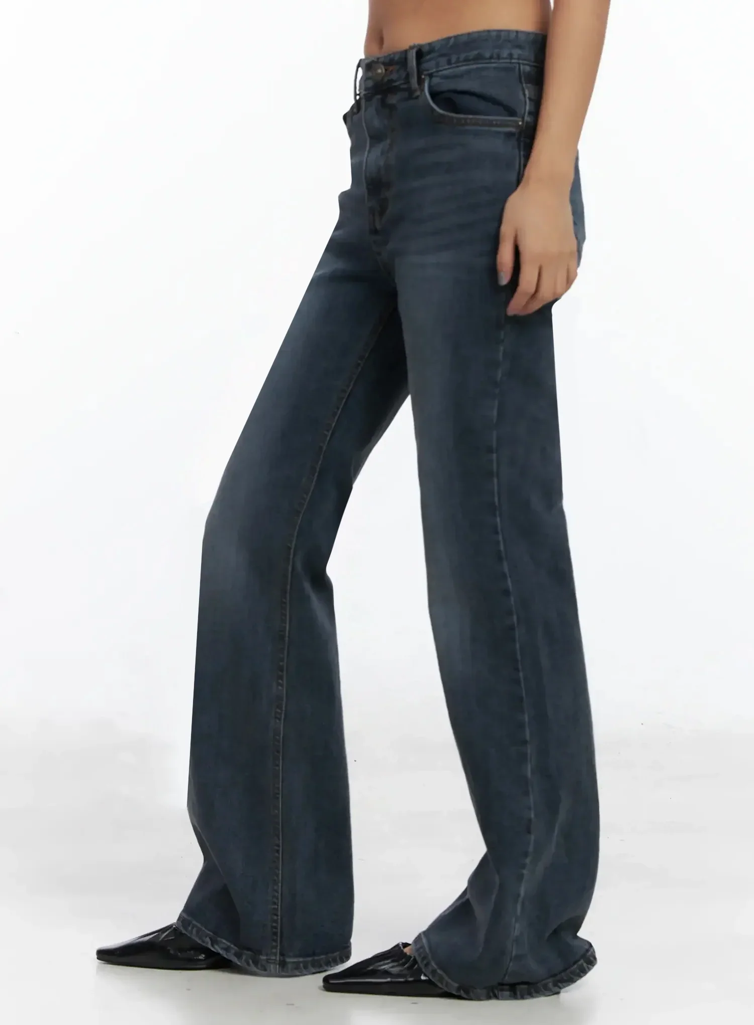 Rara Fleece Flared Jeans ID503 - Image 9