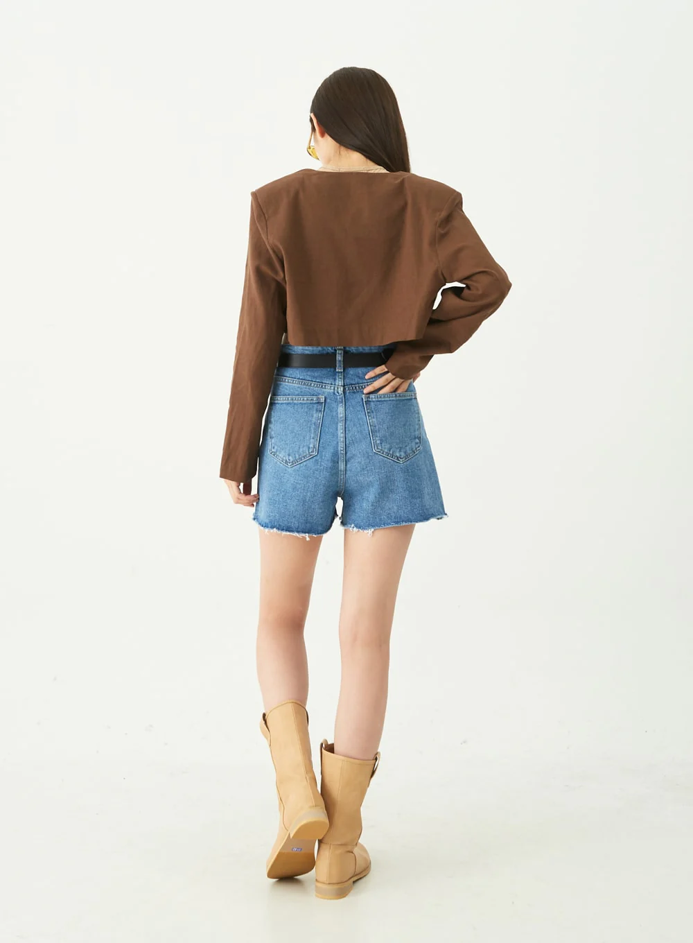 Raw Hem Denim Shorts CU5 - Image 12
