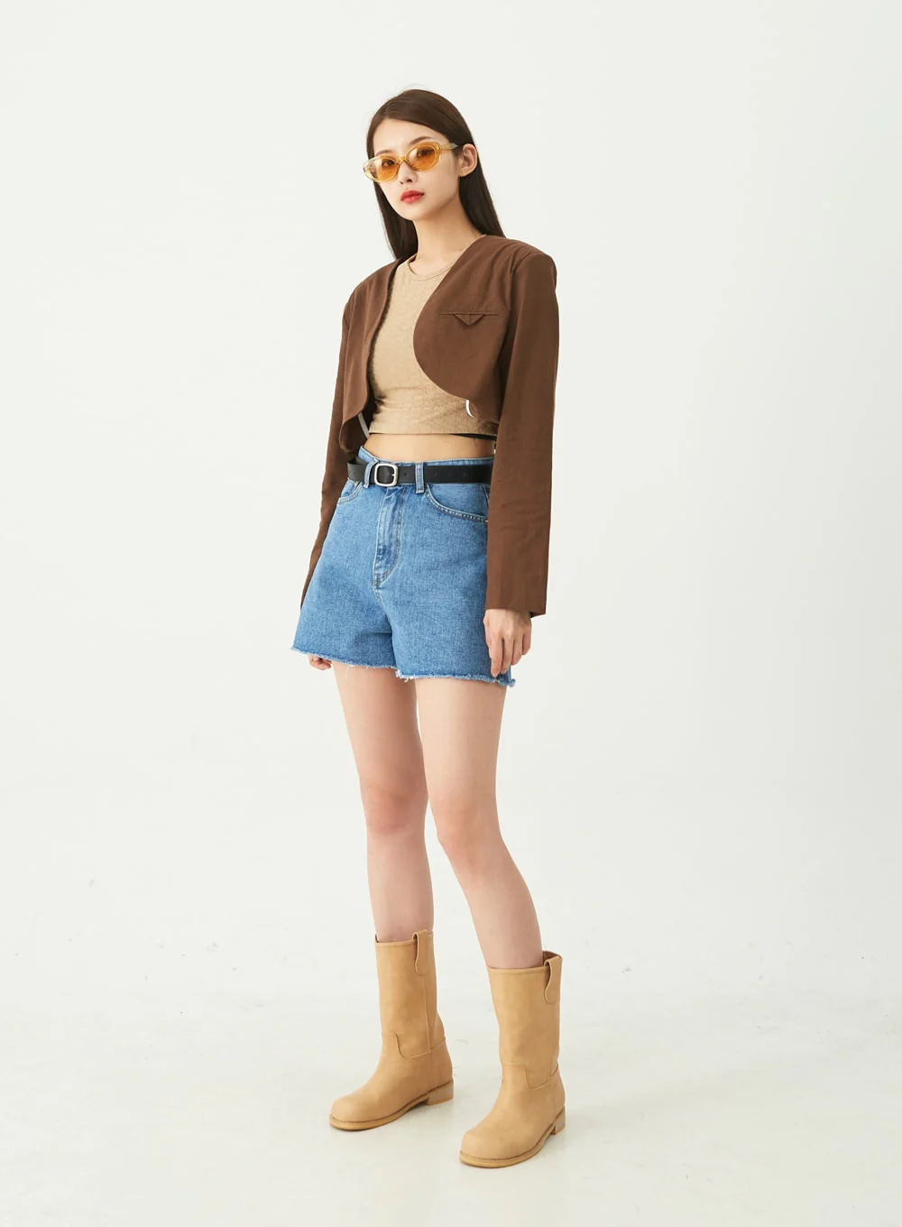 Raw Hem Denim Shorts CU5 - Image 13